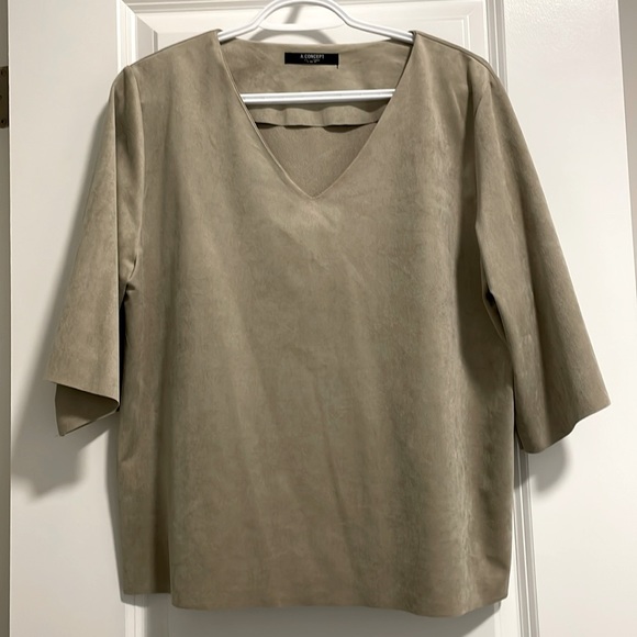 Suede Fabric Oversized Shirt - Picture 1 of 2